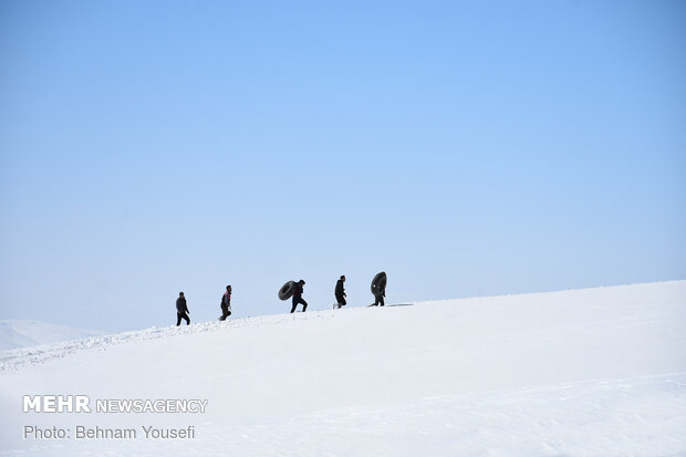 Heavy snow blankets Sarband's nature
