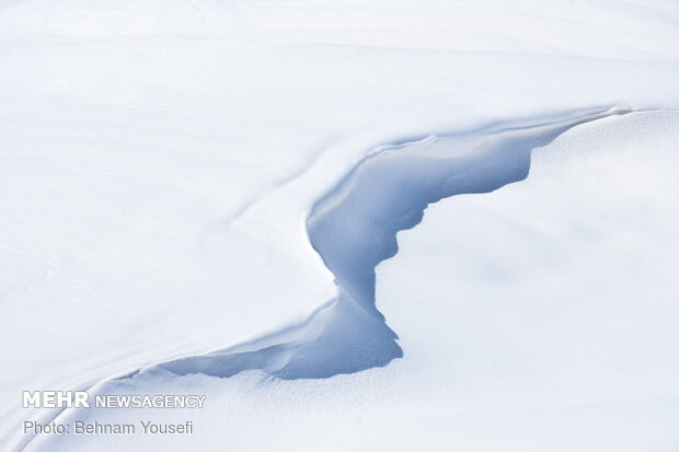 Heavy snow blankets Sarband's nature
