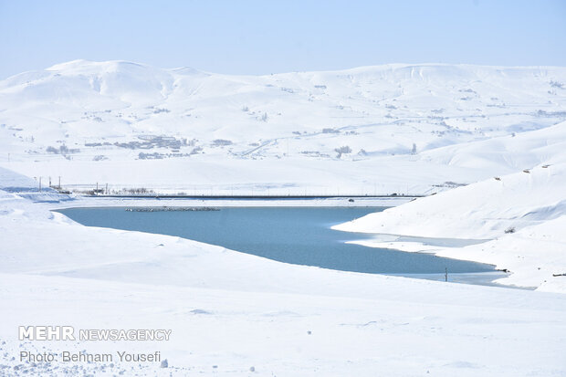 Heavy snow blankets Sarband's nature
