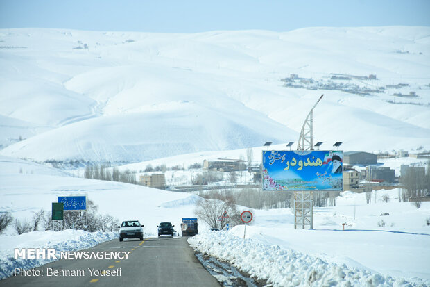 Heavy snow blankets Sarband's nature
