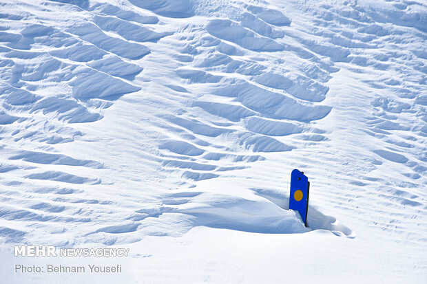 Heavy snow blankets Sarband's nature
