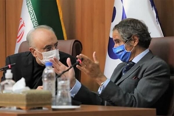 AEOI Salehi hold meeting with IAEA Grossi in Tehran