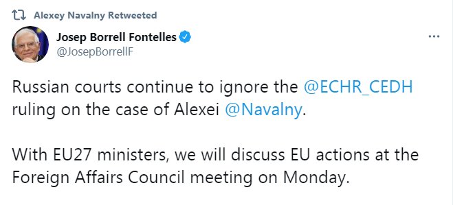 بررسی موضوع «ناوالنی» در نشست شورای خارجی اتحادیه اروپا