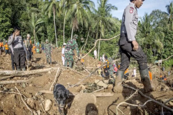 رانش زمین در اندونزی/ ۵ تن کشته و ۷۰ تن ناپدید شدند