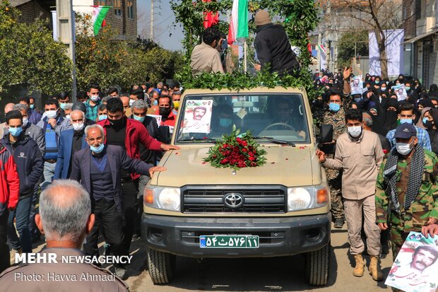 تشییع پیکر شهید «علی اکبر محمدی» در قائمشهر