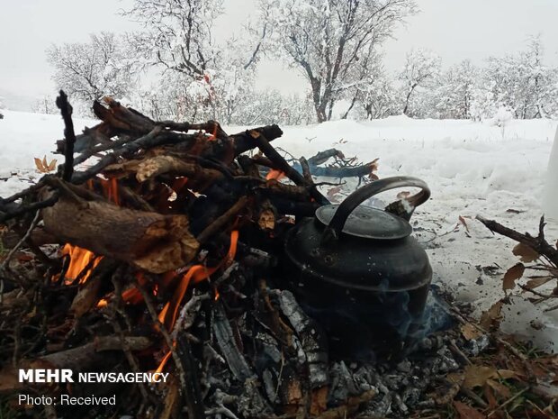 Winter snow whitens Dehdez in Khuzestan Province