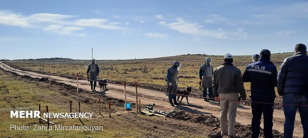 Demining of liberated areas in Azerbaijani Fuzuli
