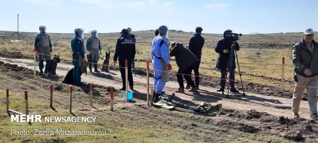 Demining of liberated areas in Azerbaijani Fuzuli
