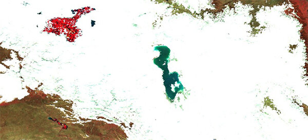 پایش ماهواره‌ای تغییرات یک ساله مساحت آبی کشور/ کاهش محسوس سطح آب ۱۰ دریاچه و تالاب