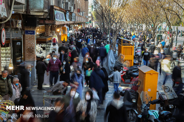 شلوغی بازار تهران در روزهای کرونایی