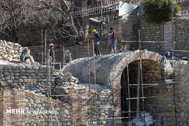 Tahran'ın tarihi mahallesindeki restorasyon sürecinden fotoğraflar