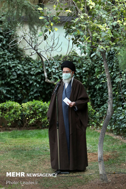 Ayatollah Khamenei planting fruit saplings