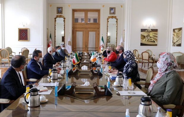 Zarif meets with Irish FM in Tehran