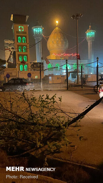 خسارات وزش باد شدید در شیراز