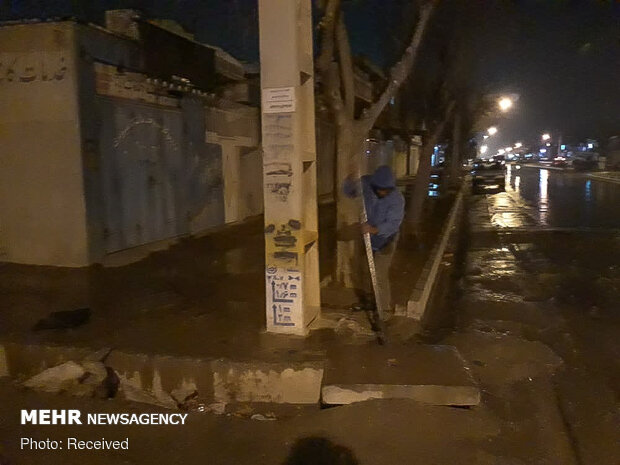 خسارات وزش باد شدید در شیراز
