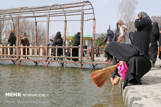 مراسم سنتی " نو اوستی" در رود بالیقلی چای اردبیل