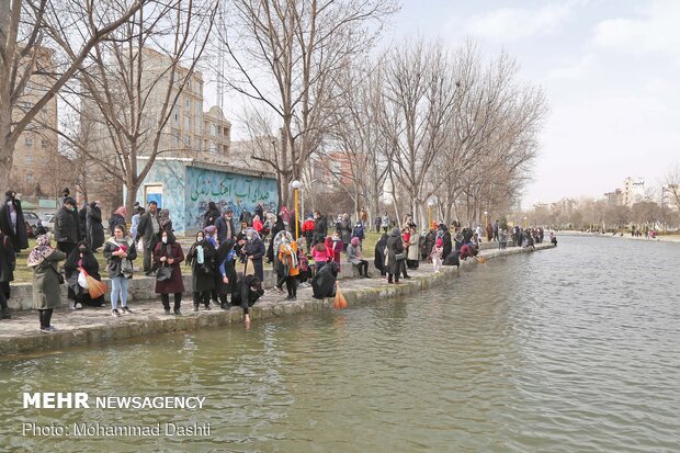 مراسم سنتی " نو اوستی" در رود بالیقلی چای اردبیل