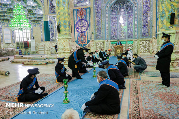 غبار روبی مسجد مقدس جمکران در آستانه نیمه شعبان
