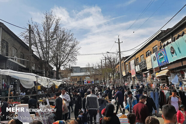 شلوغی بازار عید نوروز ساعاتی قبل از تحویل سال در کرمانشاه