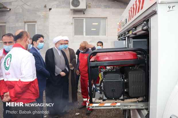 بازدید نماینده ولی فقیه در کردستان از پایگاه های امداد جاده ای هلال احمر