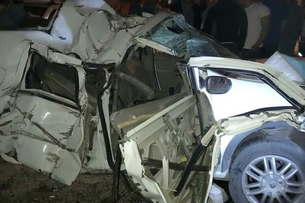 واژگونی خودروی «ال نود» در بلوار ولایت خرم‌آباد