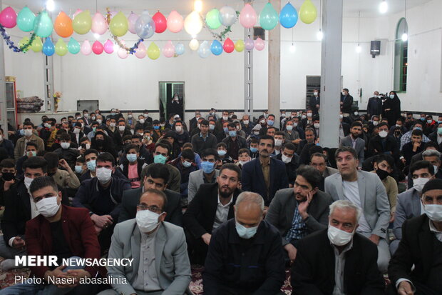 مراسم جشن نیمه شعبان در حسینه شهر توپ آغاج از توابع شهرستان بیجار