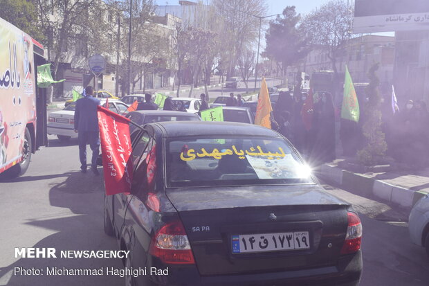 کاروان های پیاده و خودرویی منتظران ظهور در کرمانشاه