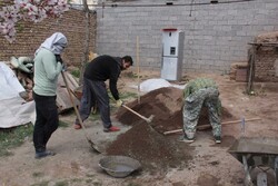 مرمت و بازسازی خانه محرومین توسط جهادگران بسیج دانشجویی قزوین
