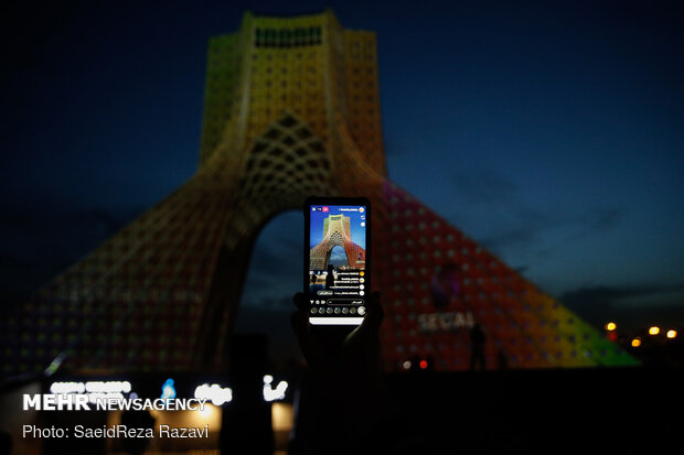 3D lighting of Tehran's Azadi Tower to mark Health Week
