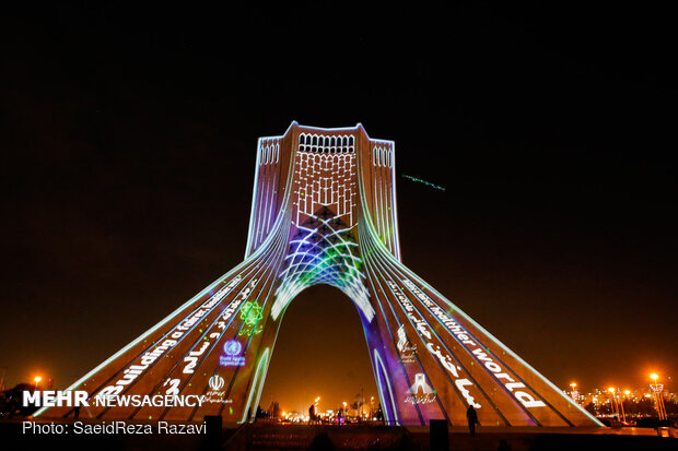 3D lighting of Tehran's Azadi Tower to mark Health Week
