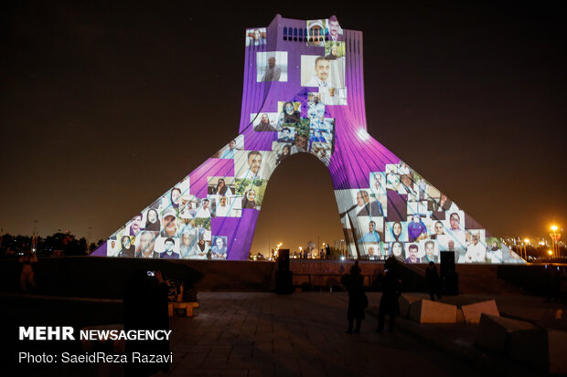 3D lighting of Tehran's Azadi Tower to mark Health Week
