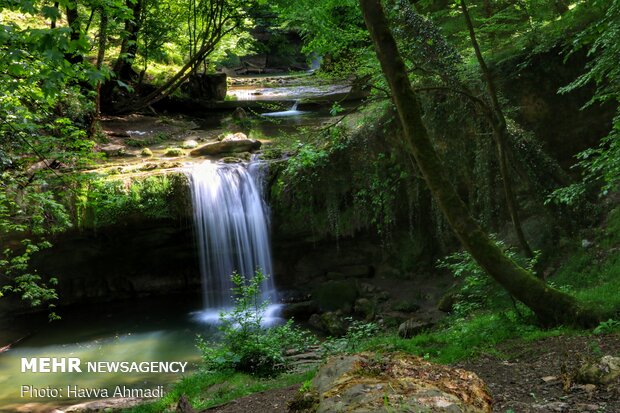 Breathtaking scenery of Tirkan 7 Waterfall in N Iran
