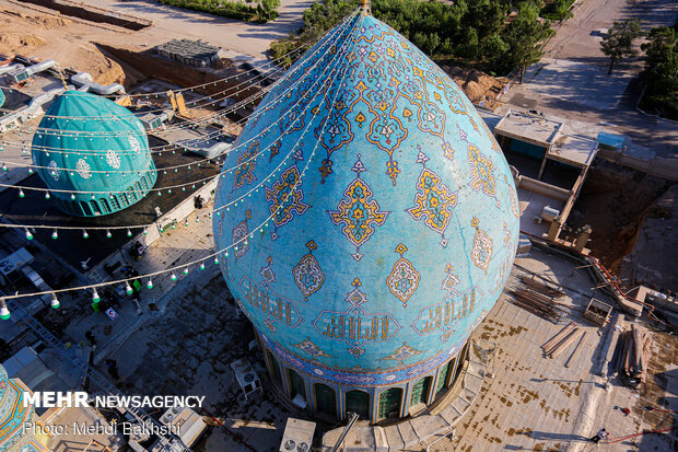 Ceremony of changing flag, washing dome of Jamkaran mosque