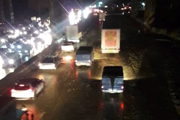 وقوع سیلاب در جاده قدیم تهران - بومهن 