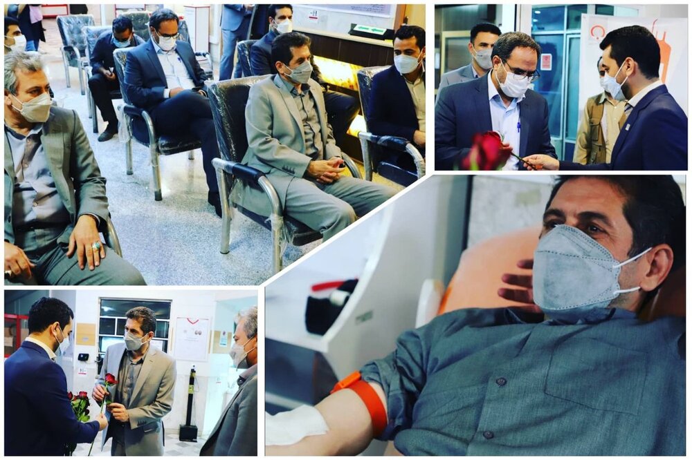 اهدا خون جمعی از معلمان کرمانشاهی در روز ۱۹ ماه رمضان