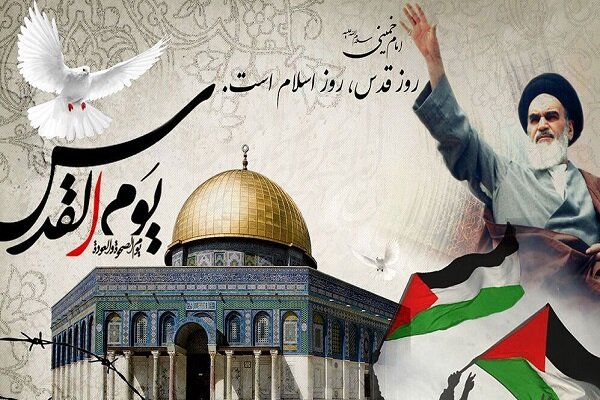 اهتزاز پرچم فلسطین بر سر درب بقعه‌های متبرکه کرمانشاه