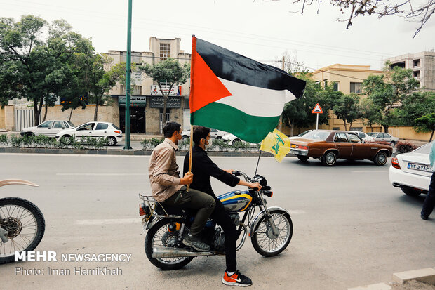 راهپیمایی خودرویی روز قدس در همدان