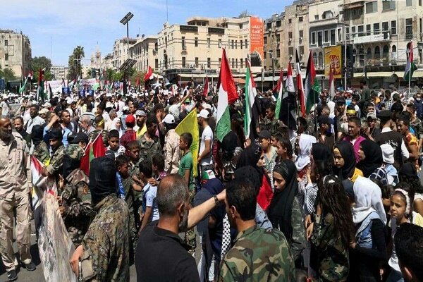 راهپیمایی گسترده مردم سوریه به مناسبت «روز جهانی قدس»