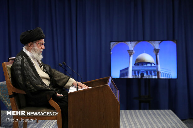 سخنرانی تلویزیونی رهبر انقلاب اسلامی به‌ مناسبت روز جهانی قدس