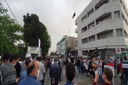 تجمع دانشجویی و مردمی در مقابل سفارت افغانستان در تهران