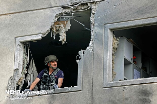 خسارات موشک های فلسطینی در شهر اشغالی عسقلان