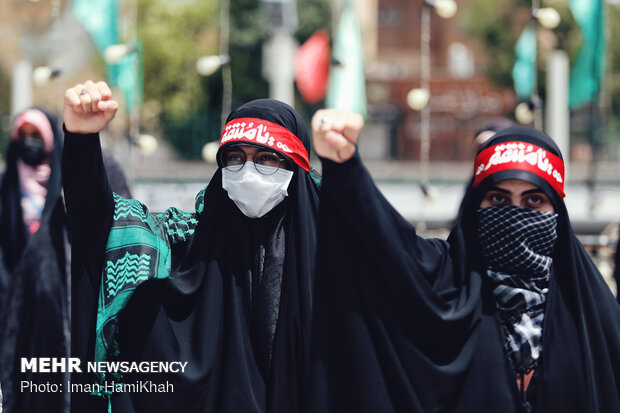 تجمع اعتراضی مردم همدان در حمایت از مردم فلسطین و‌افغانستان