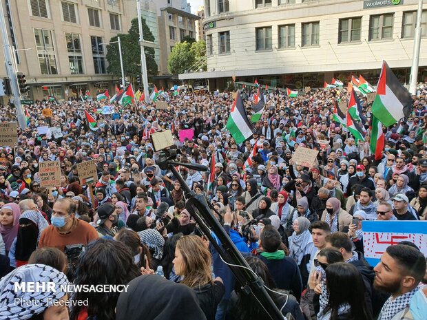 تجمع 20 هزار نفره در حمایت از فلسطین در سیدنی استرالیا
