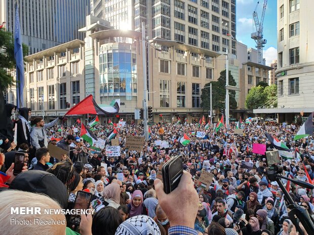 تجمع ۲۰ هزار نفری در حمایت از فلسطین در سیدنی استرالیا