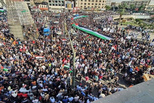 People in Baghdad hold massive rally to support Palestine