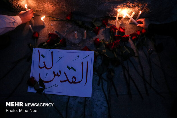 Gathering of People in Tabriz in support of Palestinians
