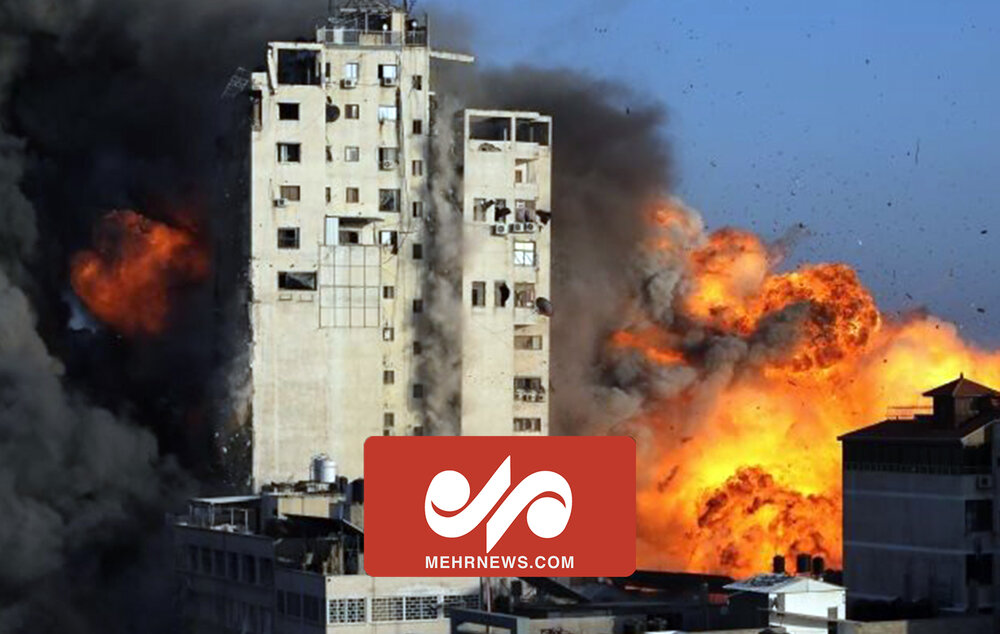تخریب برج الجلاء در غزه