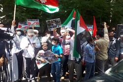 İran'daki Azerbaycanlılar Siyonistlerin Filistin'e saldırılarını protesto etti