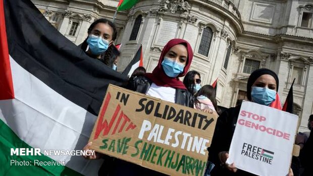 راهپیمایی دفاع از فلسطین در ایتالیا