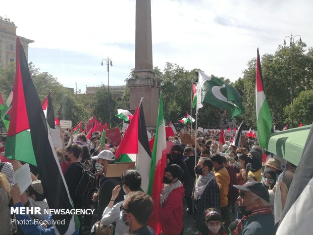 راهپیمایی دفاع از فلسطین در ایتالیا